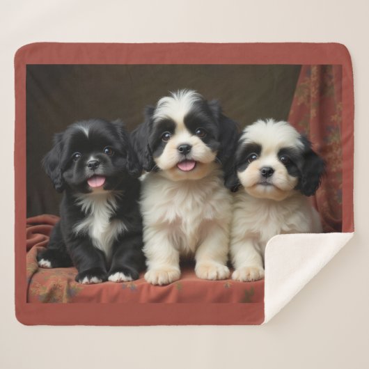 Puppy's Sherpa Deken (Voorkant (horizontaal))