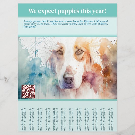 Puppy's te koop flyer (Voorkant)