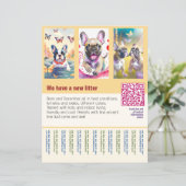 puppy's te koop flyer met QR-code oranje (Staand voorkant)