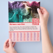 puppy's te koop flyer sjabloon QR code (Hand)