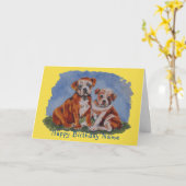 Puppyschilderij Verjaardag Kaart (Gele Bloem)