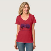 Puprle Heart Leaf Tree Wedding T-Hemden T-shirt (Voorkant volledig)