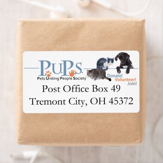 PUPs de Etiketten van het Adres van de Terugkeer (Insitu)