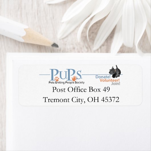 PUPs de Etiketten van het Adres van de Terugkeer (Insitu)