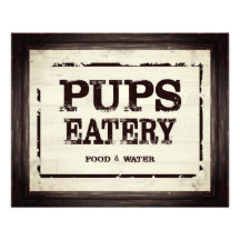 Pups Eatery Hondenvoer Water Satijn Print