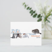 PUPs Logo Merchandise met Katten Briefkaart (Staand voorkant)