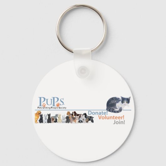 PUP's Logo Merchandise met Tuxedo Cat Sleutelhanger (Voorkant)