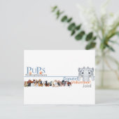 PUPs Logo Merchandise met Westie Pups Briefkaart (Staand voorkant)