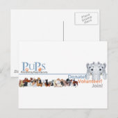 PUPs Logo Merchandise met Westie Pups Briefkaart (Voorkant / Achterkant)