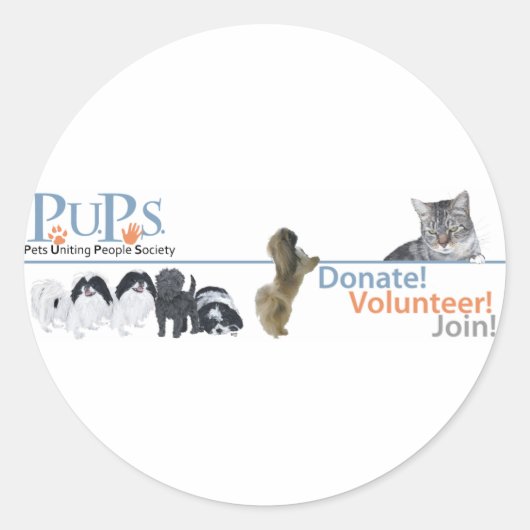 PUPs Logo Merchandise Ronde Sticker (Voorkant)