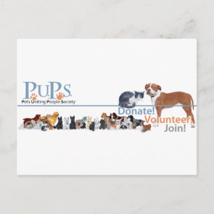 PUP's Logo met honden en katten Briefkaart