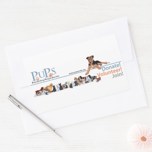 PUPs Logo Sticker Airedale (Envelop)