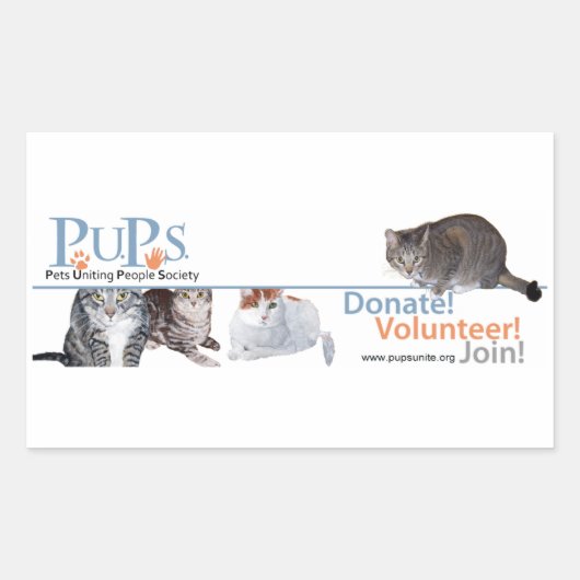 PUP's Logo Sticker met katten (Voorkant)