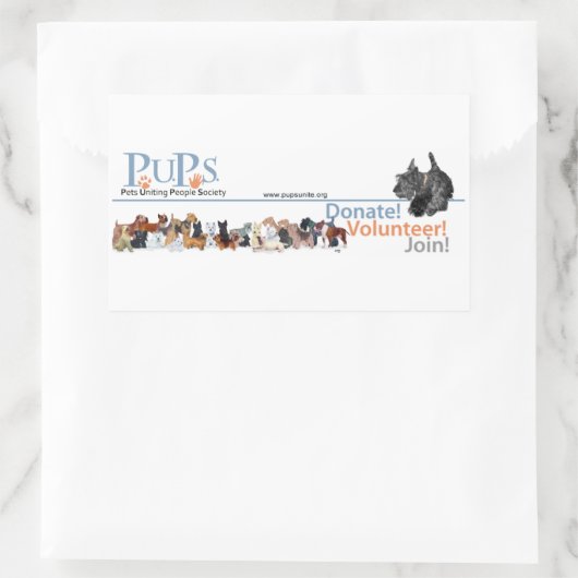 PUPs Logo Sticker met Scottie (Tas)