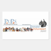 PUPs Logo Sticker met Scottie (Voorkant)
