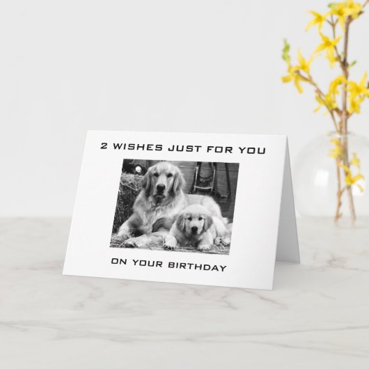 PUPS MAAKT 2 WISSEN VOOR JE BIRTHDAAG KAART (Gele Bloem)