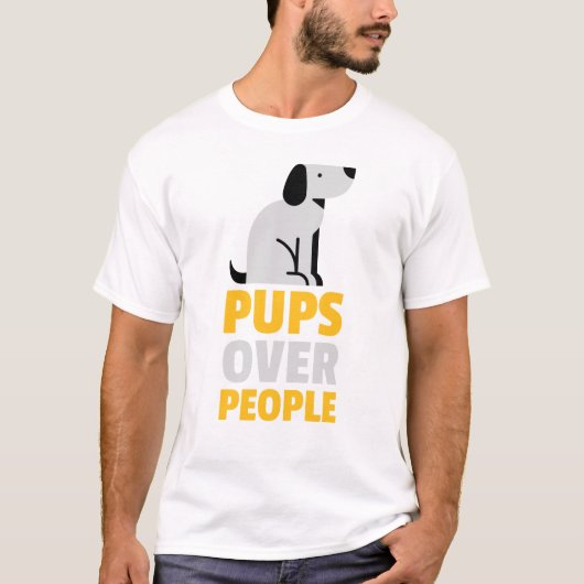 'Pups over mensen', hondendag T-shirt (Voorkant)