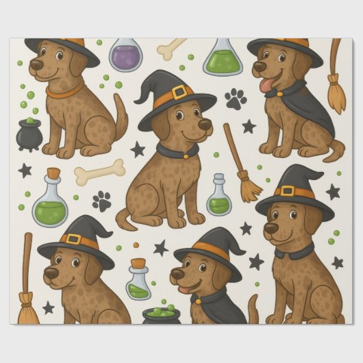 Pups Potion Party - Halloween Magic Theme Cadeaupapier (Vlak)