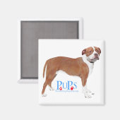 PUPs Redt Pit Bull Magneet (Voorkant / Achterkant)