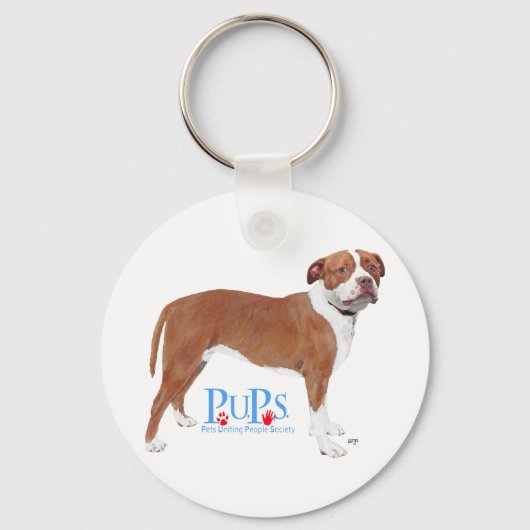 PUPs Redt Pit Bull Sleutelhanger (Voorkant)