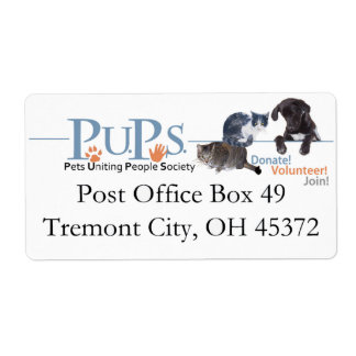 PUPs Retouradreslabels Etiket
