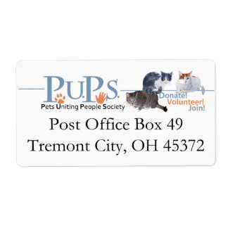 PUPs Retouradreslabels Etiket