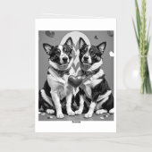 Pups verliefd folie wenskaart (Achterkant)