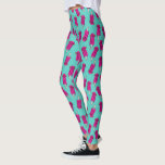 Pupsicle Patroon | Funny Dog Pun Illustratie Leggings<br><div class="desc">Een opvallend humoristisch kunstwerk met poppende kleuren. Dit is een pun illustratie (puppy x popsicle = "pupsicle"). Het is een tekening van een pop,  maar het heeft oren en een gezicht van een hond erop. Het ziet er gelukkig uit.</div>
