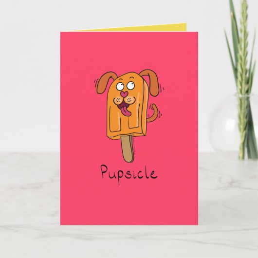 Pupsicle Puppy Dog Popsicle Summer Wenskaart Kaart (Voorkant)