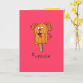 Pupsicle Puppy Dog Popsicle Summer Wenskaart Kaart (Gele Bloem)