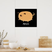 Puptato Funny Puppy Potato Pun Dark BG Poster (Keuken)