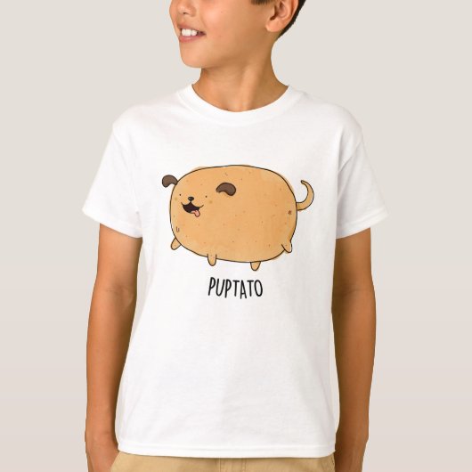 Puptato Funny Puppy Potato Pun T-shirt (Voorkant)