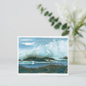 Pupukea Beach Oahu Hawaii Waterverf Waves Art Briefkaart (Staand voorkant)