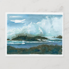 Pupukea Beach Oahu Hawaii Waterverf Waves Art Briefkaart