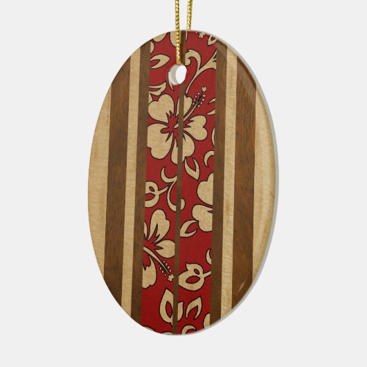 Pupukea  Hawaiian Faux Surfboard Keramisch Ornament (Links)
