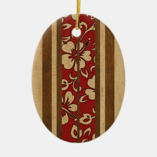 Pupukea  Hawaiian Faux Surfboard Keramisch Ornament
