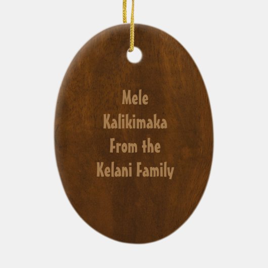 Pupukea  Hawaiian Faux Surfboard Keramisch Ornament (Achterkant)