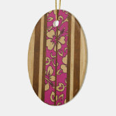 Pupukea Hawaiian Faux Surfboard Keramisch Ornament (Links)