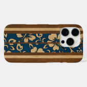 Pupukea  Hawaiian Faux Wood Surfboard Denim Case-Mate iPhone Case (Achterkant (horizontaal))