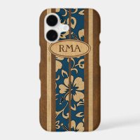 Pupukea  Hawaiian Monogram Faux Wood Surf
