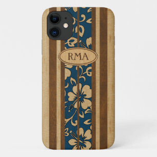 Pupukea Hawaiian Monogram Faux Wood Surf Case-Mate iPhone Case