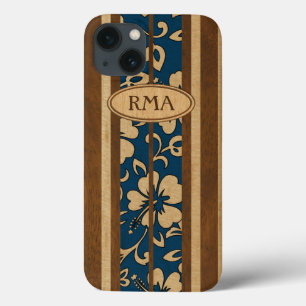 Pupukea  Hawaiian Monogram Faux Wood Surf Case-Mate iPhone Case