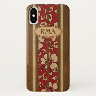 Pupukea Hawaiian Monogram Faux Wood Surf Case-Mate iPhone Case