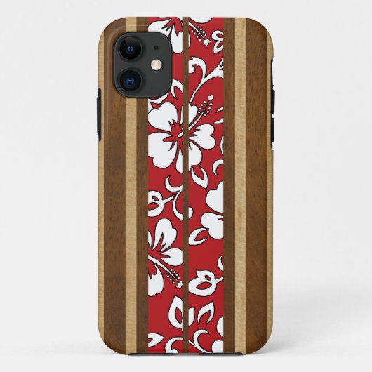 Pupukea Hibiscus Hawaïaanse Surfboard iPhone 5 Hoe Case-Mate iPhone Case (Achterkant)