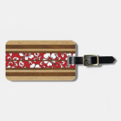 Pupukea Hibiscus Hawaiian Surfboard Bagagelabels (Voorkant horizontaal)