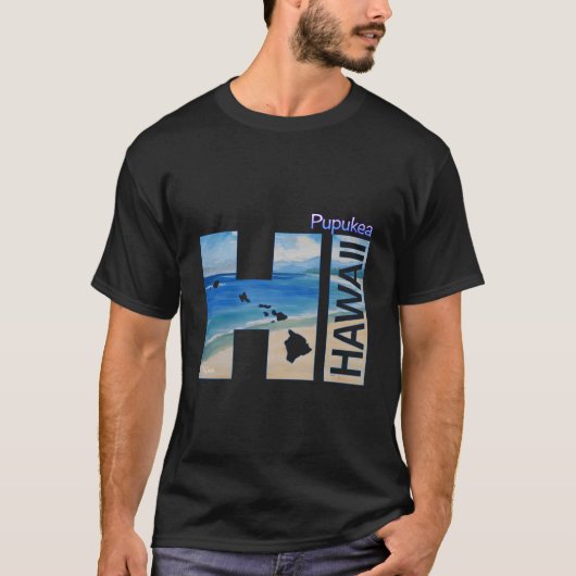 Pupukea Hoge Hawaï Eilanden T-shirt (Voorkant)