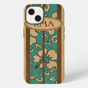 Pupukea Vintage Hawaiaanse Monogram Faux Hout Surf iPhone 13 Hoesje