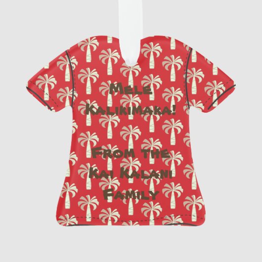 Pupule  palmboom Hawaiian Aloha Shirt Ornament (achterkant)
