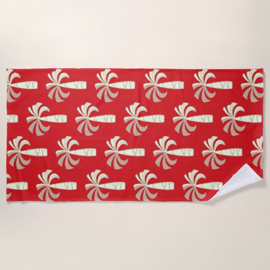 Pupule  palmboom Hawaiian Red Strandlaken (Voorkant)