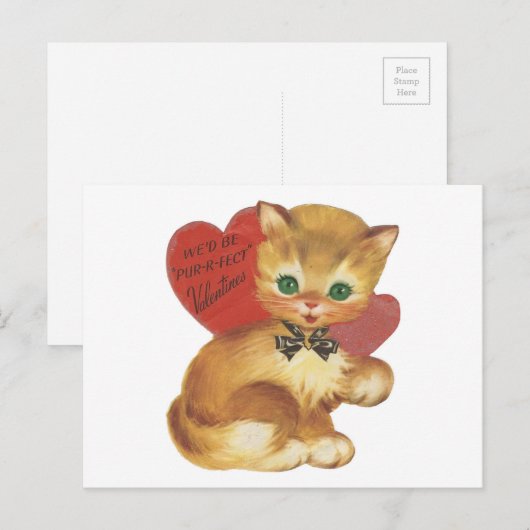 Pur-r-fect Valentijn Feestdagenkaart (Voorkant / Achterkant)